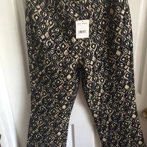 Free People Crop Flare in Metallic Brocade, Size 4